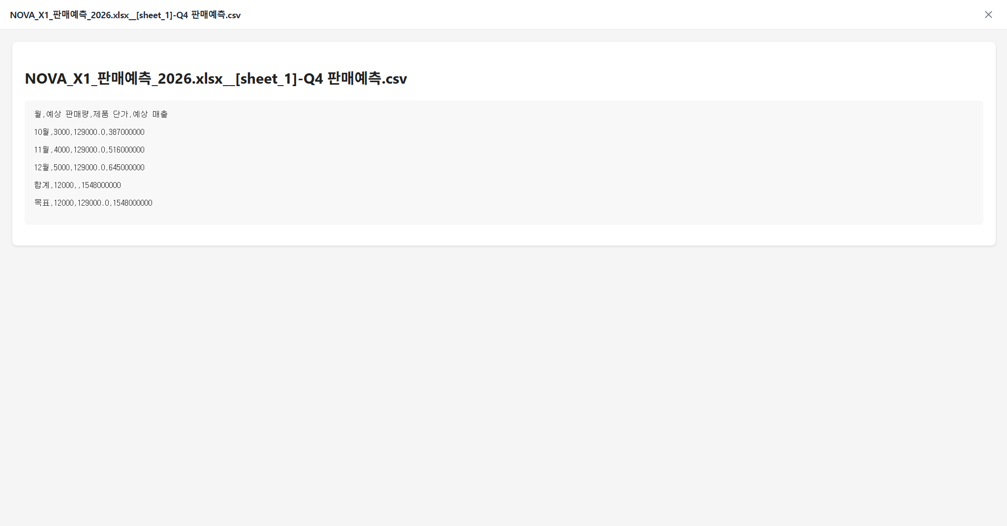 텍스트 형태로 변환된 문서 내용